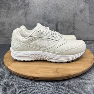 Brooks Addiction Walker Shoes Womens Size 6.5 White Leather Walking Comfort